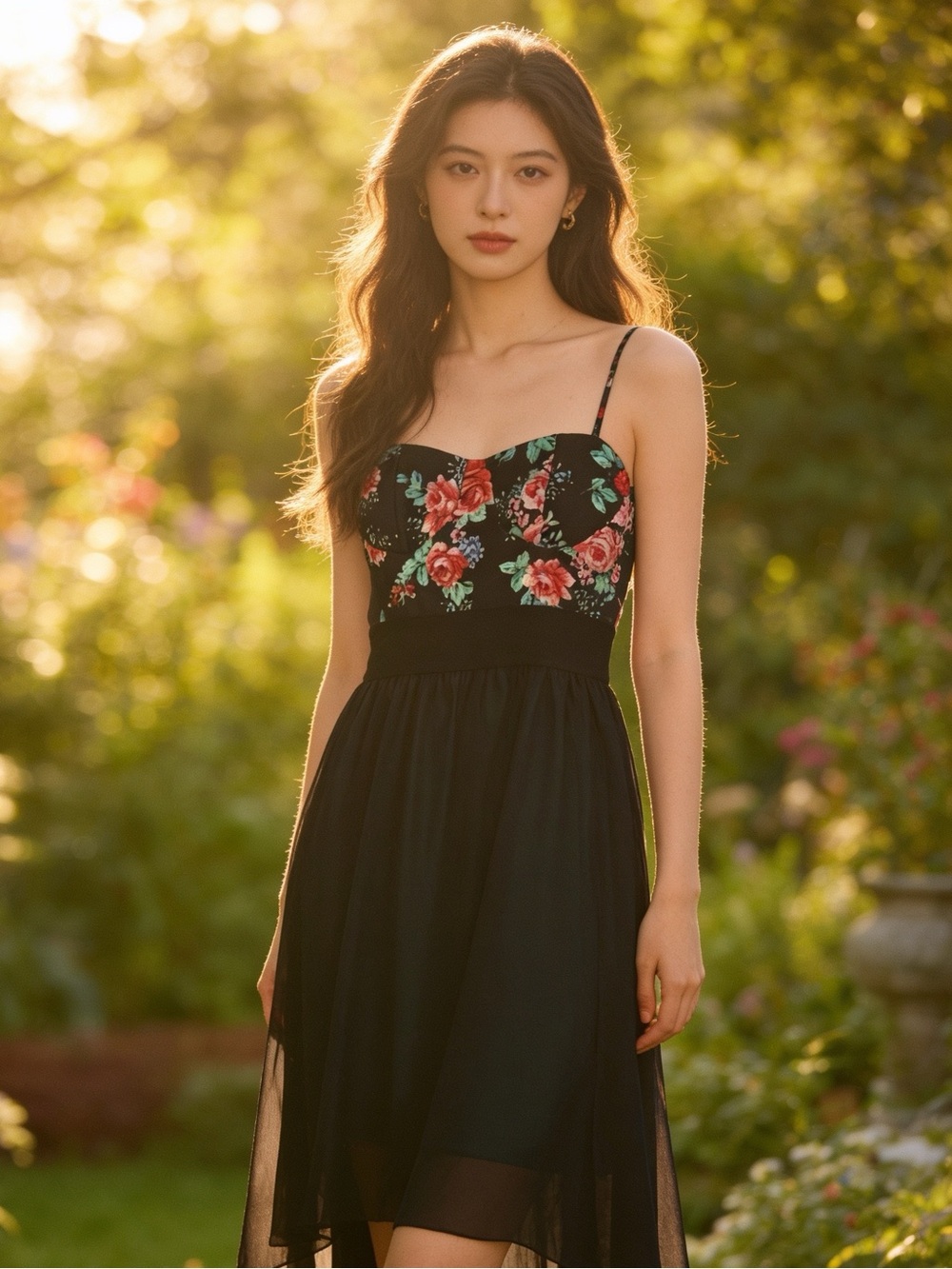 VINTAGE Wet Seal,NWT dead stock Floral Bustier High-Low Dress dark floral beauty